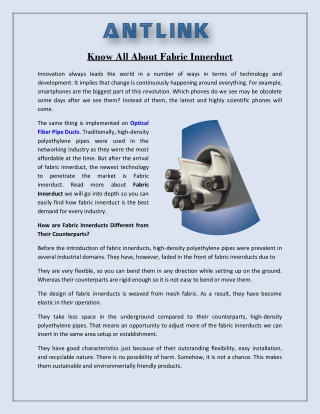 Know All About Fabric Innerduct