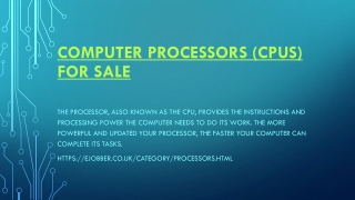Computer Processors (CPUs) for sale
