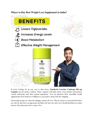 Where to Buy Best Weight Loss Supplement in India