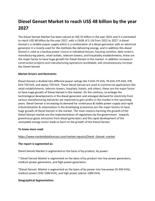Diesel Genset Market