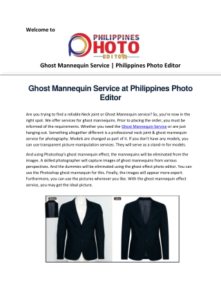 Ghost Mannequin Service  Philippines Photo Editor