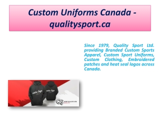 Custom Uniforms Canada - qualitysport.ca