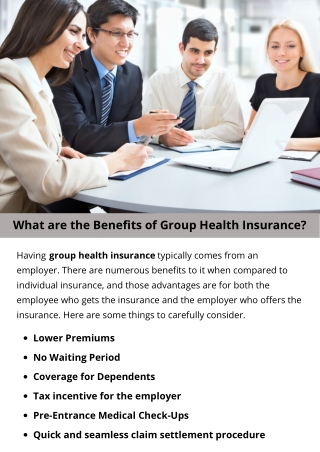 What are the Benefits of Group Health Insurance?
