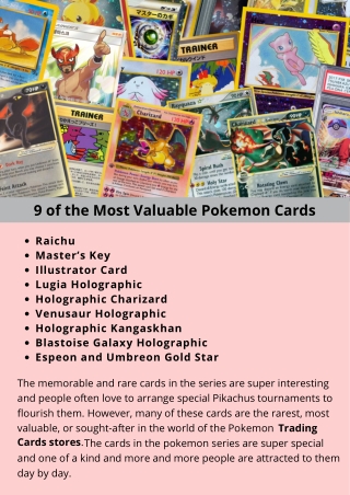 9 of the Most Valuable Pokemon Cards