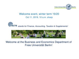 Welcome at the Business and Economics Department of Freie Universität Berlin!