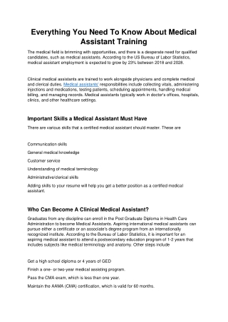 Everything You Need To Know About Medical Assistant Training