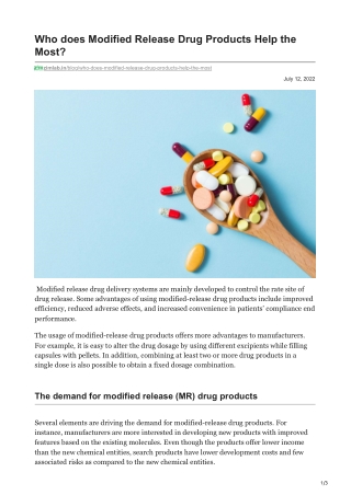 zimlab.in-Who does Modified Release Drug Products Help the Most