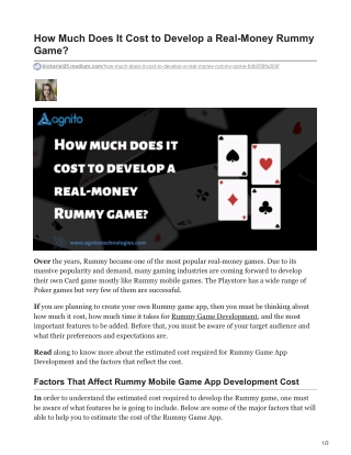 How Much Does It Cost to Develop a Real-Money Rummy Game