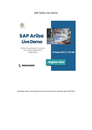 SAP Ariba Live Demo