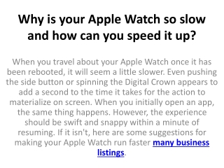 Why is your Apple Watch so slow and how can you speed it up?