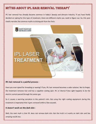 Myths about IPL Hair Removal Therapy