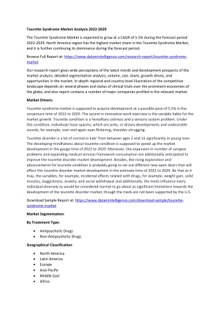 Tourette Syndrome Market Size Volume Analysis 2022-2029