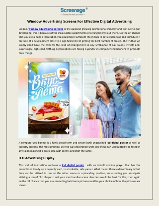 Window Advertising Screens For Effective Digital Advertising
