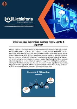 Empower your eCommerce Business with Magento 2 Migration