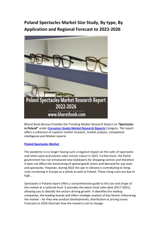 Poland Spectacles Market Research Report 2022-2026