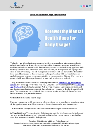 8 Best Mental Health Apps For Daily Use