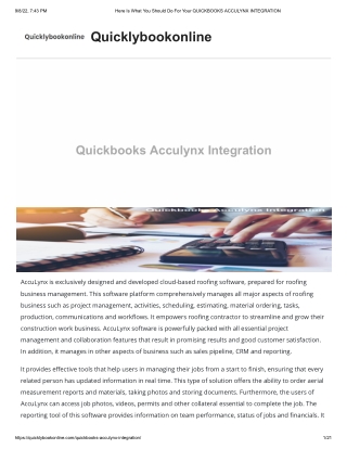 QUICKBOOKS ACCULYNX INTEGRATION