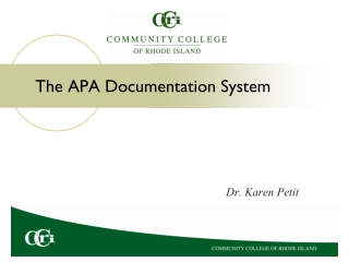 The APA Documentation System
