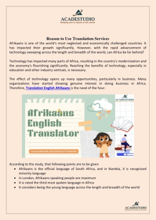 Afrikaans English Translator