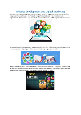 Website development and Digital Marketing