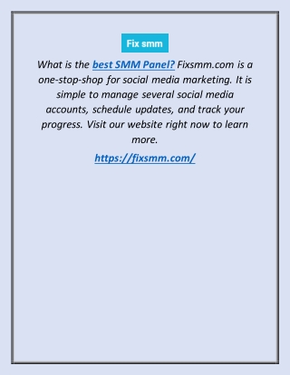 Best SMM Panel | Fixsmm.com