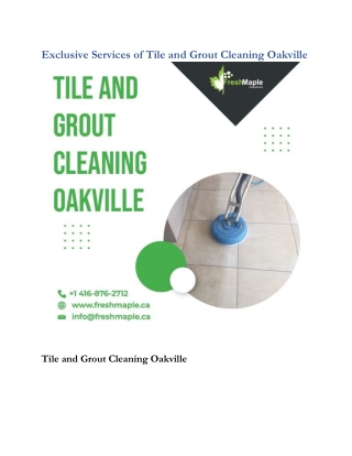 Exclusive Services of Tile and Grout Cleaning Oakville