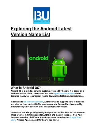 Exploring the Android Latest Version Name List