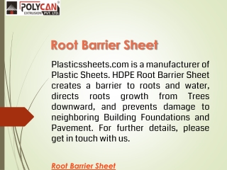 Root Barrier Sheet  Plasticssheets.com