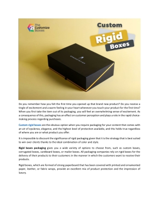 Which Outstanding Features Does the Custom Rigid Boxes Come With?