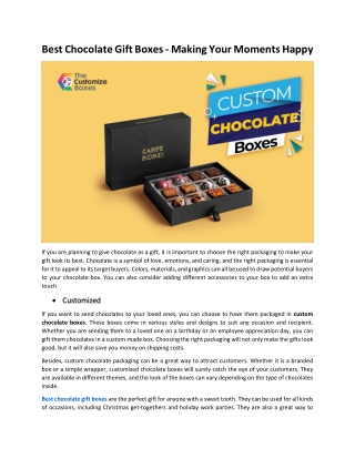 Best Chocolate Gift Boxes - Making Your Moments Happy