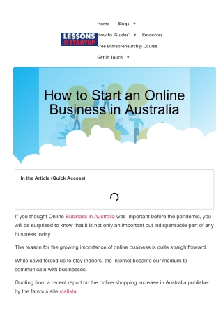 How to start online business in australia