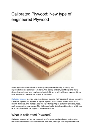 Calibrated Plywood_ Gurjone ply