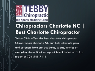 Chiropractors Charlotte NC | Best Charlotte Chiropractor