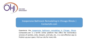 Inexpensive Bathroom Remodeling In Chicago Illinois | Contactohi.com