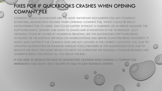 An effective way to troubleshoot QuickBooks crashes when opening company file