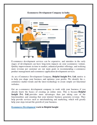 Ecommerce Development Company in India