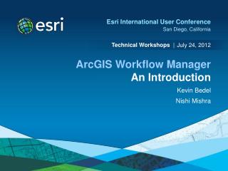 ArcGIS Workflow Manager An Introduction