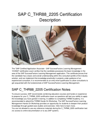 SAP C_THR88_2205 Certification Description