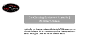 Car Cleaning Equipment Australia | Mdcarcare.com.au