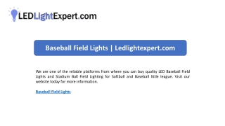 Baseball Field Lights | Ledlightexpert.com