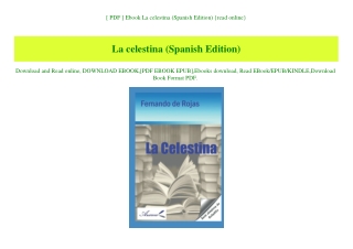 [ PDF ] Ebook La celestina (Spanish Edition) {read online}