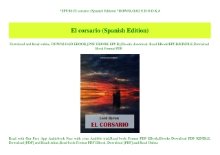 EPUB$ El corsario (Spanish Edition) ^DOWNLOAD E.B.O.O.K.#