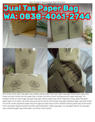08౩8•40Ꮾl•ᒿ744 (WA) Paper Bag Jogja 30x60 Jual Paper Bag Makanan Semarang