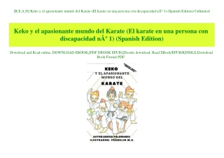[R.E.A.D] Keko y el apasionante mundo del Karate (El karate en una persona con discapacidad nÃ‚Âº 1) (Spanish Edition) U
