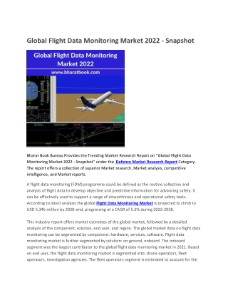 Global Flight Data Monitoring Market 2022