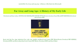 {mobiePub} Far Away and Long Ago A History of My Early Life (Ebook pdf)