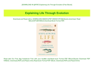 [DOWNLOAD IN @PDF] Explaining Life Through Evolution [Free Ebook]