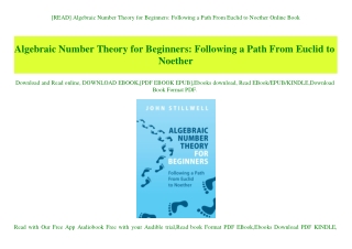 [READ] Algebraic Number Theory for Beginners Following a Path From Euclid to Noether Online Book