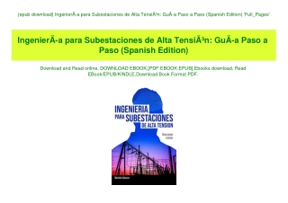 {epub download} IngenierÃƒÂ­a para Subestaciones de Alta TensiÃƒÂ³n GuÃƒÂ­a Paso a Paso (Spanish Edition) 'Full_Pages'