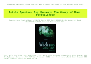 Download [ebook]$$ Little Species  Big Mystery The Story of Homo Floresiensis ebook